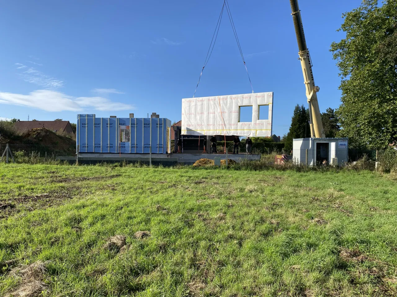 Levage mur ossature bois à Fouquières les Béthunes